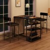 3-Piece Pub Table Set for 2 with 2 Upholstered Chairs & 3 Storage Shelves,Compact Kitchen Dining Set for Small Spaces Apartments Breakfast Nook - 4 of 4
