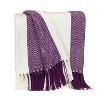 HomeRoots Purple Woven Cotton Throw Blanket - 4 of 4