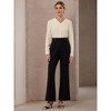 INSPIRE CHIC Women's Button Down Pleated V Neck Long Sleeve Business Casual Shirt - 2 of 4