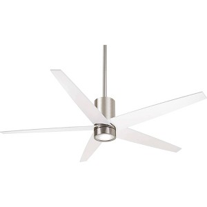 56" Minka Aire Modern Indoor Ceiling Fan with Dimmable LED Light Remote Control Brushed Nickel White for Living Room Kitchen Home - 1 of 4