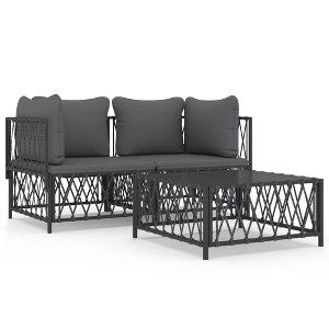 vidaXL Garden Lounge Set Anthracite Woven fabric, Powder-coated steel - 1 of 4