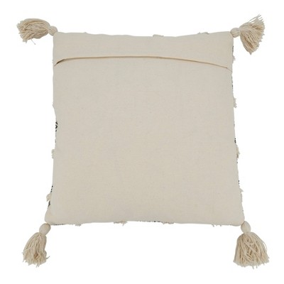 Oriental-Inspired Cotton Tufted Diamond Throw Pillow Cover