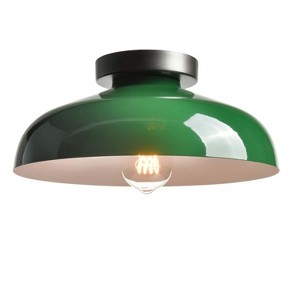 Claxy Industrial Ceiling Light with 12-Inch Metal Shade,Green - 1 of 4
