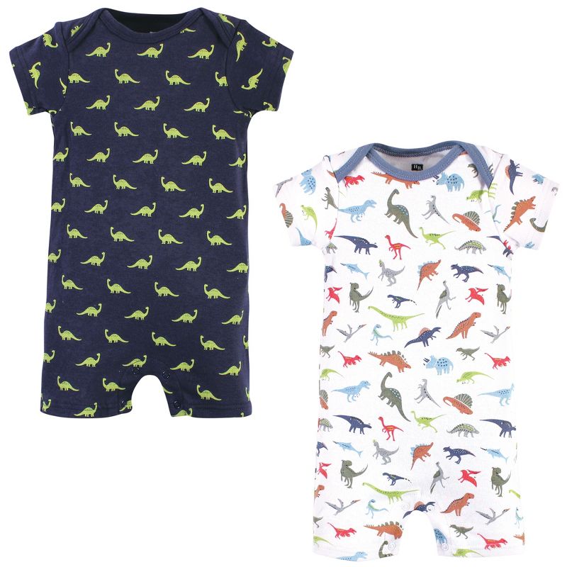 Hudson Baby Infant Boy Cotton Rompers, Dino, 1 of 6