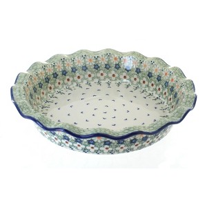 Blue Rose Polish Pottery Z159 Manufaktura Pie Plate - 1 of 2