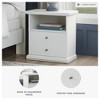 Signature Design by Ashley Bostwick Shoals One Drawer Nightstand – White, Deep Storage Drawer & Display Cubby, Pewter Hardware, Scalloped Moulding - 3 of 4