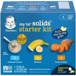 Gerber 1st Food Solids Starter Kit Baby Meals - 8oz/4pk Each