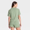 Women's Pointelle Notch Collar Shirt and Shorts Pajama Set - Wild Fable™ - 2 of 4