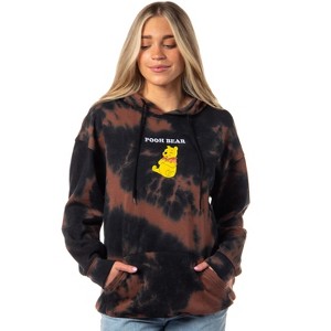 Disney Winnie-the-Pooh Womens' Pooh Bear Embroidered Tie-Dye Hoodie - 1 of 4