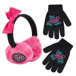 JoJo Siwa Winter Plush Earmuffs and Gloves Set, Kids Ages 4-7 - 1 of 3