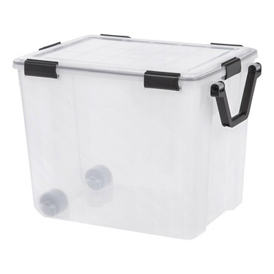 IRIS WeatherPro Plastic Storage Bin Clear with Lid