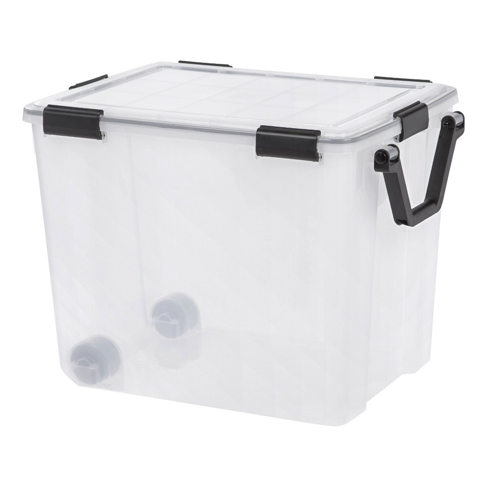 IRIS 103qt WeatherPro Plastic Storage Bin Clear with Lid: Airtight, Stackable, Lidded, Utility Storage