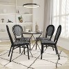 Emma & Oliver Reims Set of Four Indoor/Outdoor Stacking Thonet Bistro Style Chairs with PE Cane Rattan Seat and Metal Frame - 2 of 4
