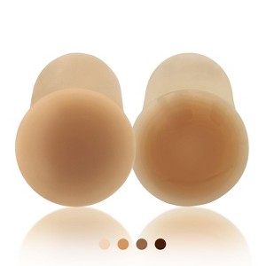 Niidor Lift Nipple Covers for Women - Sticky Adhesive Silicone Pasties - Reusable Pasty Nipple Cover for Breast Lift with Travel Case - 1 of 4