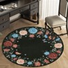 Area Rug, Washable Rug ¨C Ultra-Soft Floral Farmhouse Throw Carpet Non-Shedding Low Pile Scalloped Indoor Mat for Bedroom Living Room - 2 of 4