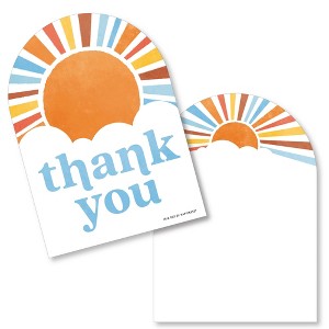 Big Dot of Happiness Retro Sunshine Thank You Cards, Here Comes The Son Party Theme, Boho Baby Shower Gratitude Letters with Envelopes - Set of 12 - 1 of 4