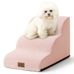 Cozy Kiss PetSafe Curved Dog Stairs – Foam Ramp for Small Pets, Non-Slip Ladder for Bed & Sofa with Waterproof Cover - 1 of 4