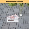 APRILSOUL 30 PCS Interlocking Deck Tiles Checker Pattern, 12" x 12" Square Light Gray Acacia Hardwood Outdoor Flooring - 3 of 4