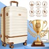 Musment 12" 3 Piece Hardside Spinner Lightweight Luggage Set, Ivory White - 2 of 4