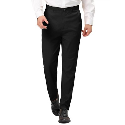 Lars Amadeus Men's Dress Trousers Solid Color Flat Front Skinny Business Pants