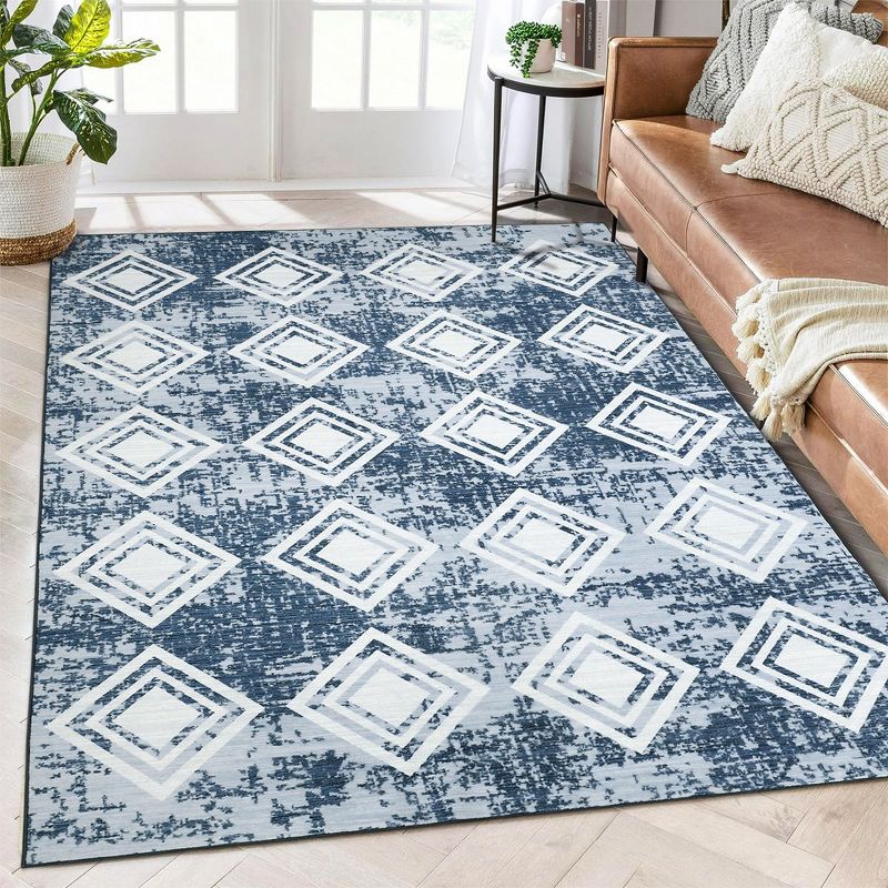 Area Rug Moroccan Soft Rug Modern Geometric Rug for Bedroom Living Room Kitchen Dining Room Rugs, 3 of 9