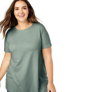 Woman Within Perfect Short-Sleeve Crewneck Tee - 1 of 4