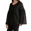 Women's Bell & Tassel Lace Tunic Top - entro - 2 of 4