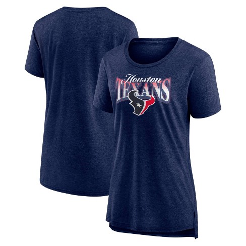 Nfl Houston Texans Women s Heather Short Sleeve Scoop Neck Tri blend T shirt Target