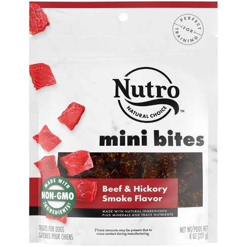 Nutro Mini Bites Beef and Hickory Smoke Chews Dog Treats All Stages - 8oz - image 1 of 4