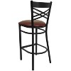 Emma and Oliver 2 Pack "X" Back Metal Restaurant Barstool - 3 of 4