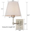 Claxy Brushed Nickel Swing Arm Wall Sconces Set of Two Plug in Sconce - 4 of 4