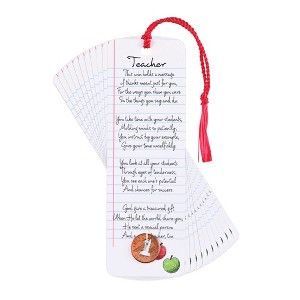 Dicksons God Gave A Treasured Gift - #1 Teacher, White 6 x 2 Inch Paper Tassel Bookmark with Coin; Pack of 15 - 1 of 2