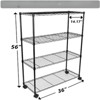 FONTOI Storage Racks, Shelving Unit with Adjustable Leveling Feet, 4-Tier Storage Organizers with Wheels for Garage Kitchen, Black, 36"*56"*14.17" - 3 of 4