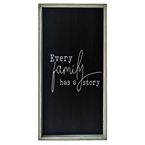 VIP Wood 23.5 in. Black Every Family Has A Story Wall Plaque with Frame - 1 of 2