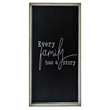 VIP Wood 23.5 in. Black Every Family Has A Story Wall Plaque with Frame