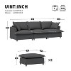 3PC Sofa Set, Modular Chenille Upholstered Sectional Sofa, 3 Seater Sofa with Armchair & Movable Ottoman, 5 Seat Indoor Furniture Set - ModernLuxe - 2 of 4