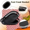 Aoibox 18 Pack Reusable Plastic Fast Food Baskets with 100 Liners, Oval Chip Basket for Burgers, Sandwiches, BBQ Serving, Diners, Food Trucks, Picnics - 3 of 4