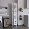 FURNIinspire Utility Storage Cabinets Tall Storage Cabinet Bathroom Close With 4 Shelves For Living Room, Bathroom, Kitchen, White, 11.7"*15.7"*70.9" - 2 of 4
