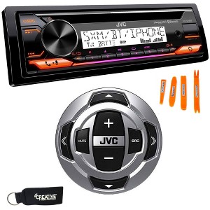 JVC KD-T91MBS Marine Stereo w/ CD, BT, USB, SiriusXM Ready, Amazon Alexa + RM-RK62M Wired Marine Remote Control - 1 of 4