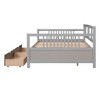 Full Size Wooden Daybed with 2 Drawers, Wood Slat Support, Safety Guardrails Sofa Day Bed Frame for Bedroom, Living Room No Box Spring Needed - 3 of 4