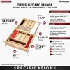 Rev-A-Shelf Kitchen Utensil & Cutlery Pullout Drawer Tray Organizer with Blumotion Soft Close Slides, Wood - 3 of 4
