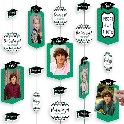 Big Dot of Happiness Green Graduation Party Vertical Photo Garland 35 Pieces