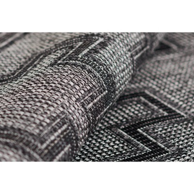 Charcoal Geometric Synthetic 4' x 6' Indoor/Outdoor Rug