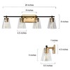 LNC Alumbrar Polished Gold  with Clear Glass  Cone Bathroom Vanity Lights, 3/4 Light, 22in/29in - 3 of 4