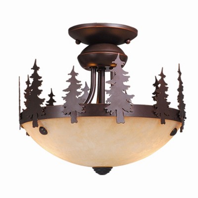 Vaxcel Yosemite 2 - Light Semi-Flush Mount in  Burnished Bronze