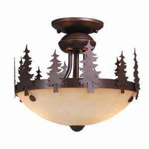 Vaxcel Yosemite 2 - Light Semi-Flush Mount in  Burnished Bronze - 1 of 4