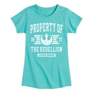 Girls' - Star Wars - Property Of Rebellion Fitted Short Sleeve Graphic T-Shirt - 1 of 3