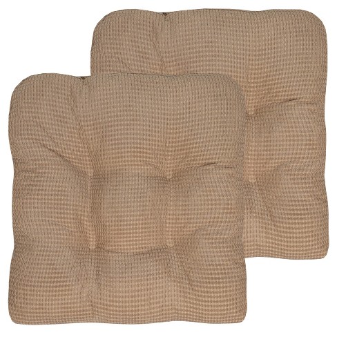 Sweet Home Collection 2 Piece Tufted Non Slip Rocking Chair Cushion Set Brown