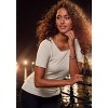 Women's Metallic Trim Short Sleeve Top - LASCANA - 3 of 4