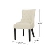 CAVINAS Modern Cheney Dining Chair, Seating for Dining, Accent Chair, Upholstered Armless Chair with Diamond Stitching and Wooden Legs (set of 2) - 2 of 4